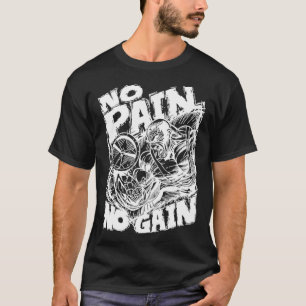 No Pain No Gain Muscle  Motivational Gym Workout T-Shirt