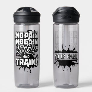 No Pain No Gain Personalised Gym Motivation Water Bottle