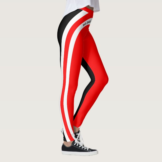 No Pain No Gain Red White and Black Leggings (Right)