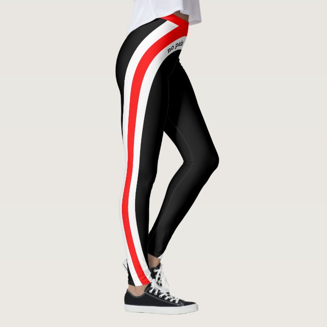 No Pain No Gain Red White and Black Leggings (Right)