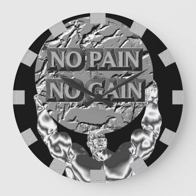 No Pain No Gain Wall Clock (Front)