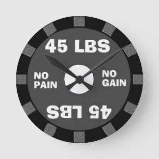 No Pain No Gain Weightlifting Wall Clock