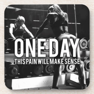 No PAIN No Gain - Women's Workout Motivational Coaster