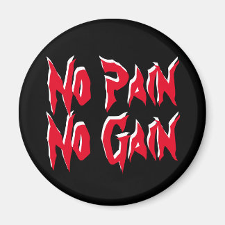 No Pain No Gain Workout Fitness Quote Red Black Magnet
