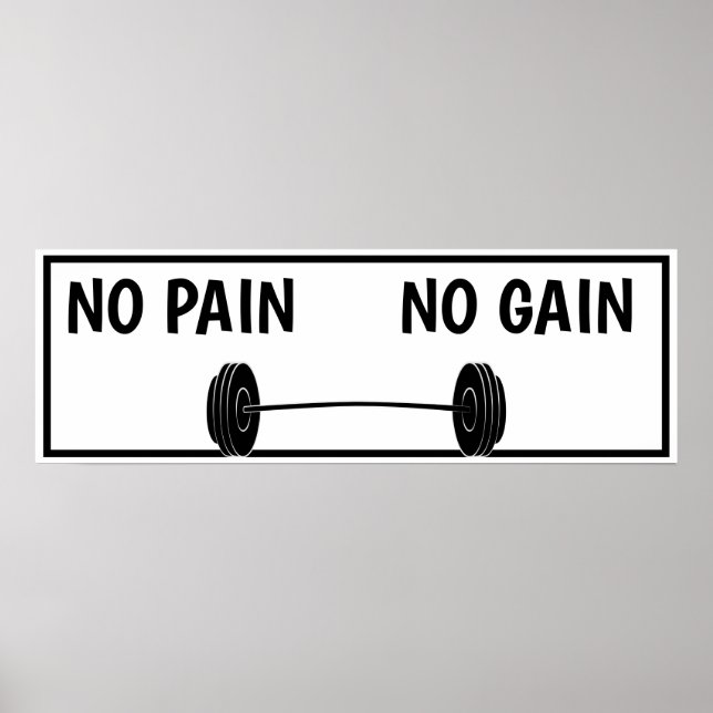 No pain No gain workout motivational fitness gym Poster (Front)