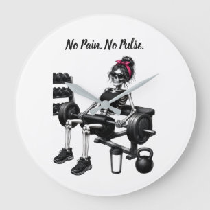 No Pain. No Pulse Large Clock