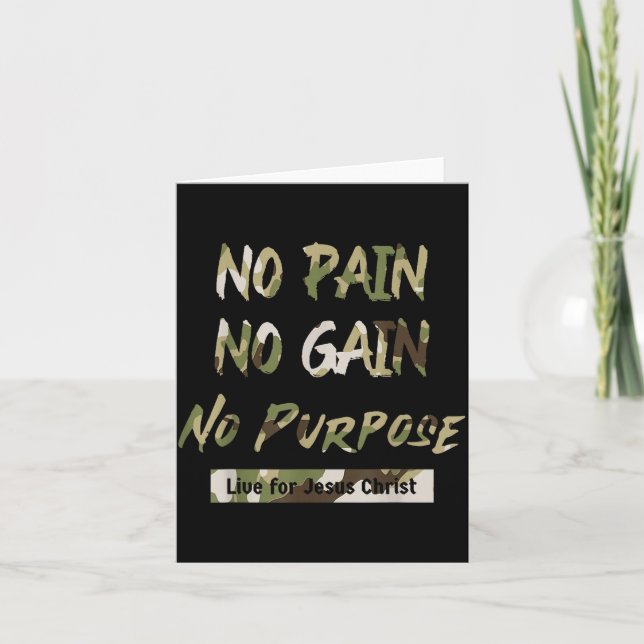 No Pain No Purse Live For Jesus Christian Redleg C Card (Front)