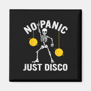No Panic Just Disco Funny Skeleton Dancing Goth Em Magnet