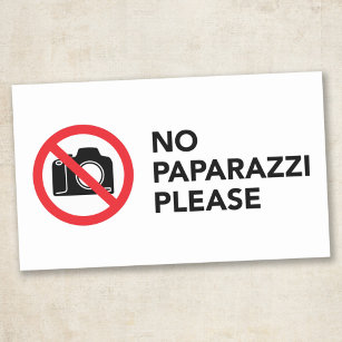 No Paparazzi Please - No Photos Rectangular Sticker