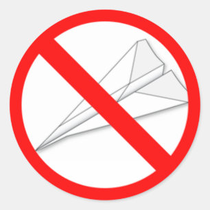 No Paper Airplanes Classic Round Sticker