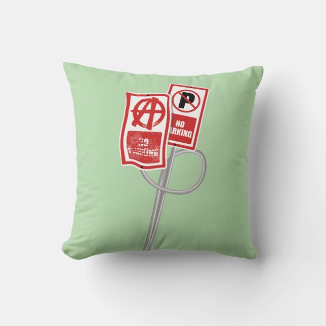 No parking anarchy sign cushion (Front)