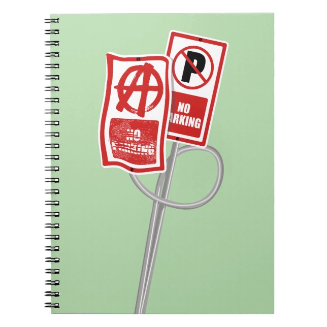 No parking anarchy sign notebook (Front)