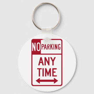 No Parking Any Time Road Sign Key Ring