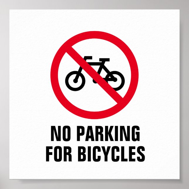 No parking bicycles poster sign for cyclists (Front)