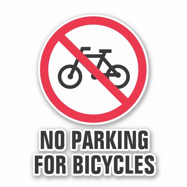 No Parking for bicycles bike park sign vinyl (Front)
