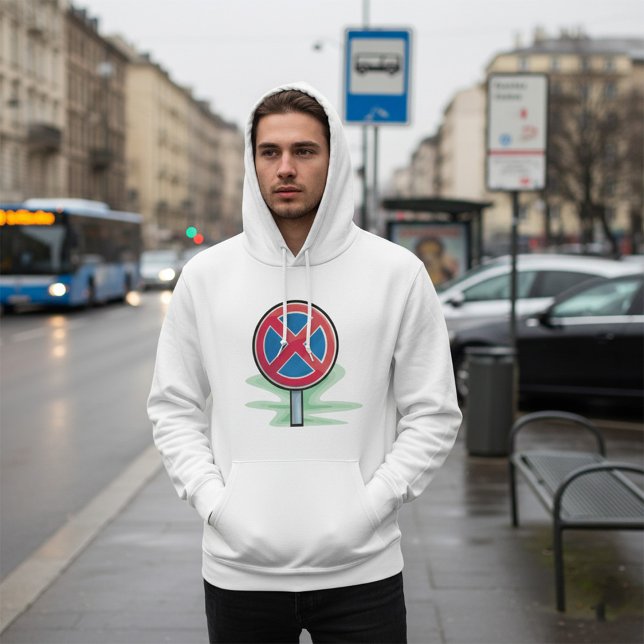 No Parking Road Sign Red Blue Traffic Symbol Hoodie (Creator Uploaded)