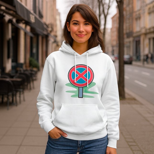 No Parking Road Sign Red Blue Traffic Symbol Hoodie (Creator Uploaded)