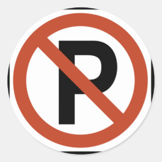 No Parking sign Classic Round Sticker
