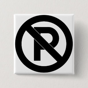 No Parking Symbol 15 Cm Square Badge
