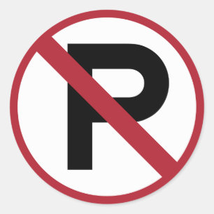 No Parking symbol sign Classic Round Sticker