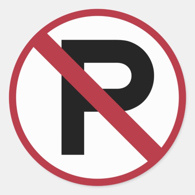 No Parking symbol sign Classic Round Sticker (Front)