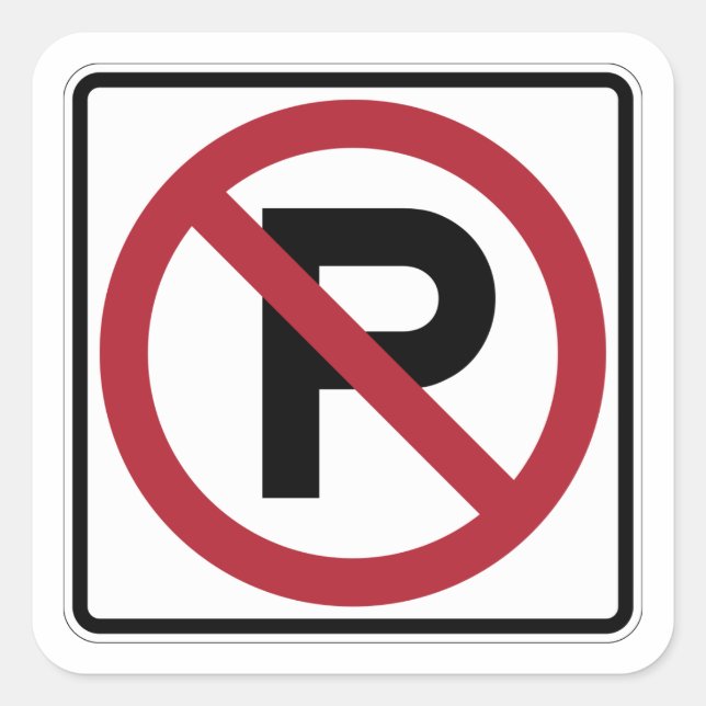 No Parking symbol sign Square Sticker (Front)