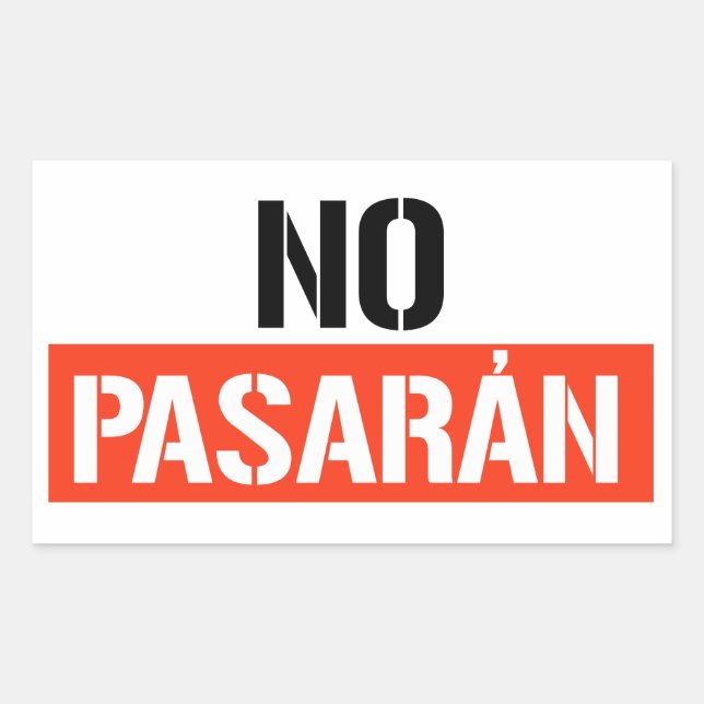 No Pasaran Rectangular Sticker (Front)
