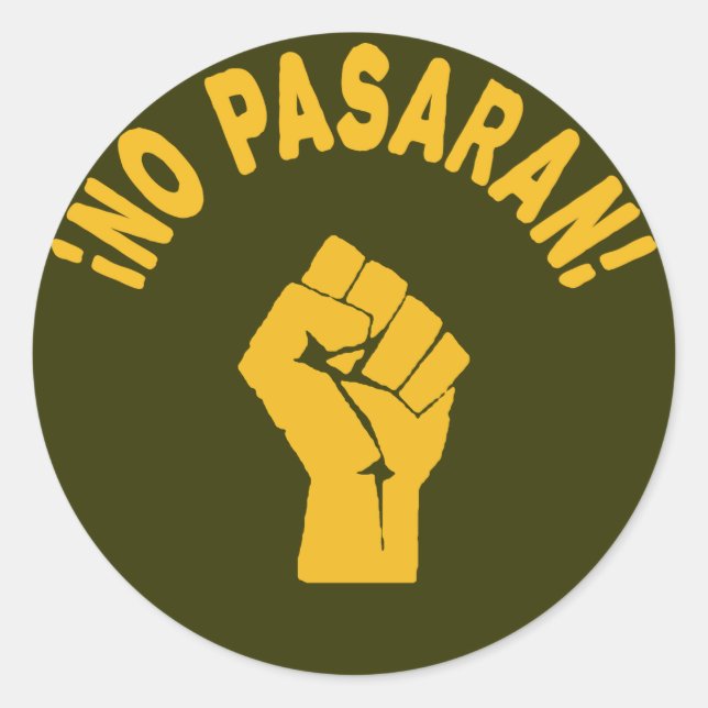 No Pasaran - They Shall Not Pass Classic Round Sticker (Front)