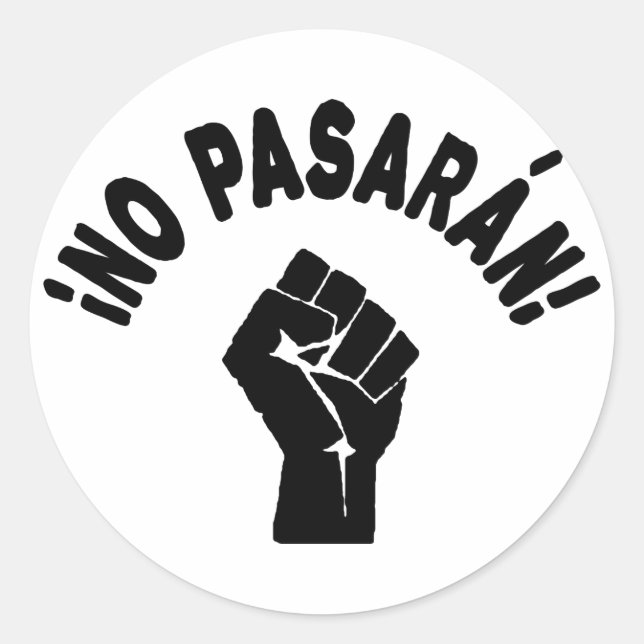 No Pasaran - They Shall Not Pass Classic Round Sticker (Front)