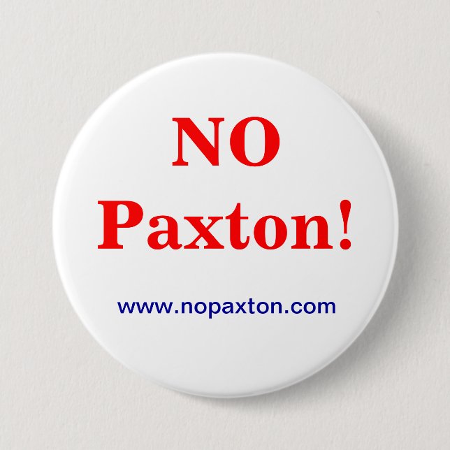 No Paxton 7.5 Cm Round Badge (Front)