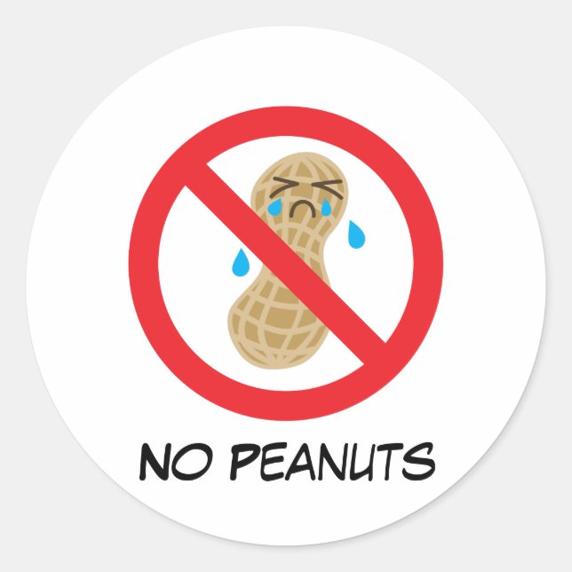 No Peanuts Allowed Classic Round Sticker (Front)