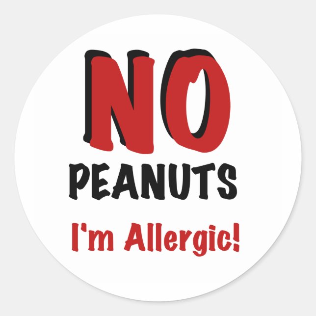 NO Peanuts I'm Allergic Classic Round Sticker (Front)