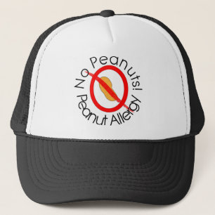 No Peanuts Peanut Allergy Designs Trucker Hat