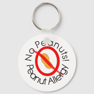 No Peanuts! Peanut Allergy Key Ring