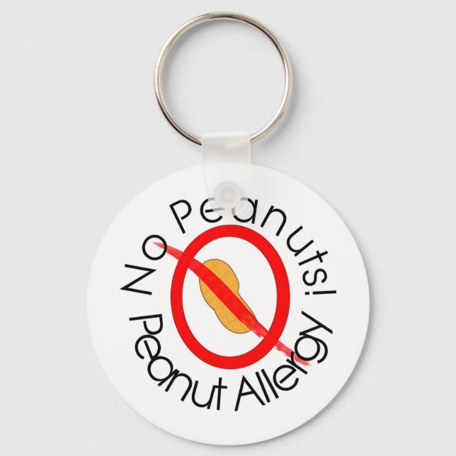 No Peanuts! Peanut Allergy Key Ring (Front)