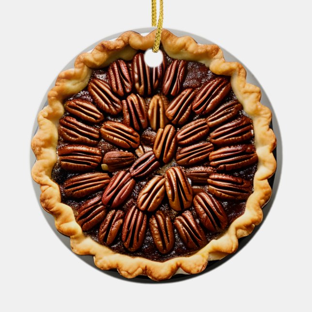 No Pecan at Your Presents  | Food Pun Humour Ceramic Tree Decoration (Front)