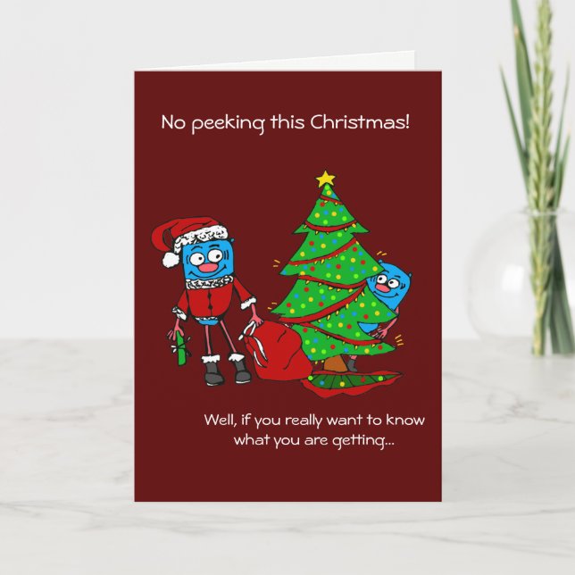 NO peeking Christmas card for Autism Donation (Front)