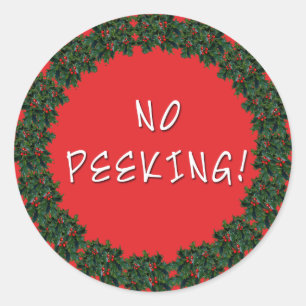 NO PEEKING Christmas Gift Stickers from Scarebaby