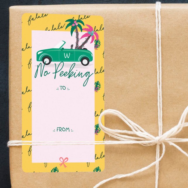 No Peeking Tropical Christmas Teal Convertible (No Peeking Tropical Christmas Teal Convertible)