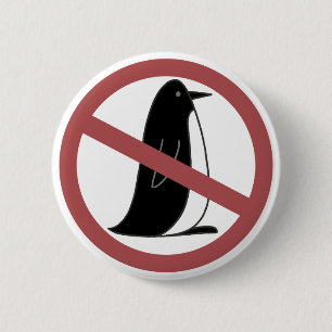 No Penguins 6 Cm Round Badge