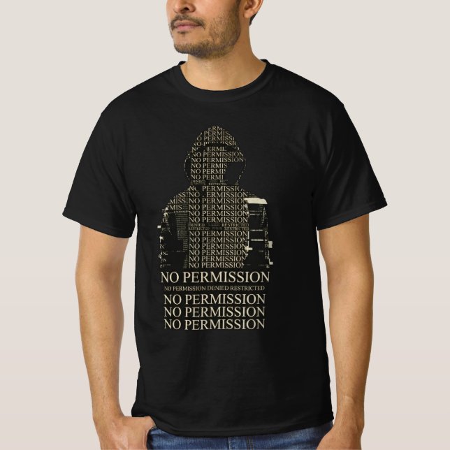 No Permission Glitch Tee – DarkGG Minimalist  (Front)