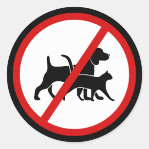 No Pets Allowed Classic Round Sticker