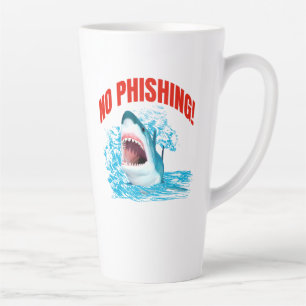 No Phishing Shark Cybersecurity Humour Latte Mug