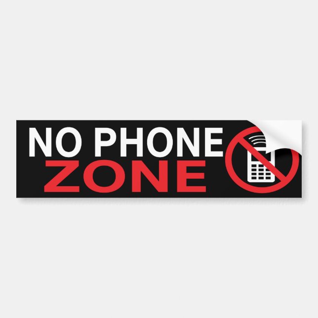 No Phone Zone Custom Bumper Sticker (Front)