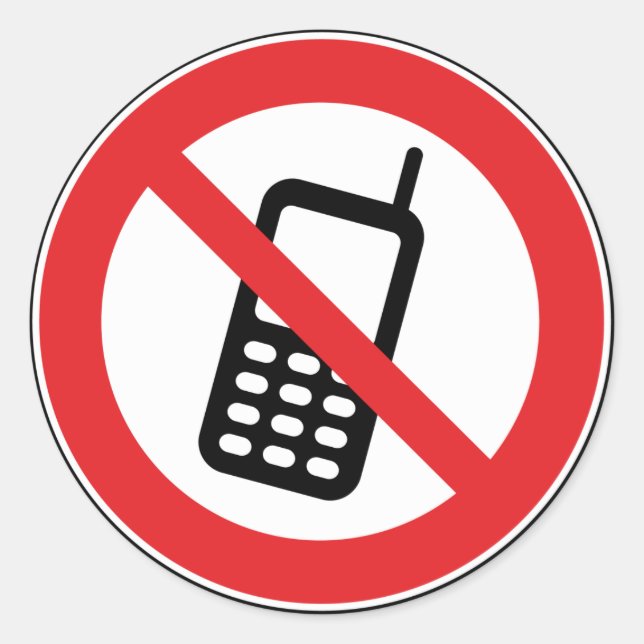 No phones cellphones allowed Stickers (Front)