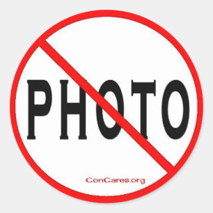 No Photo-3 inch Stickers-Sheet of 6 Classic Round Sticker