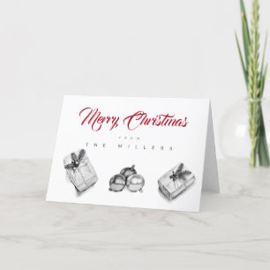 No Photo Custom Folded B&W Christmas Card