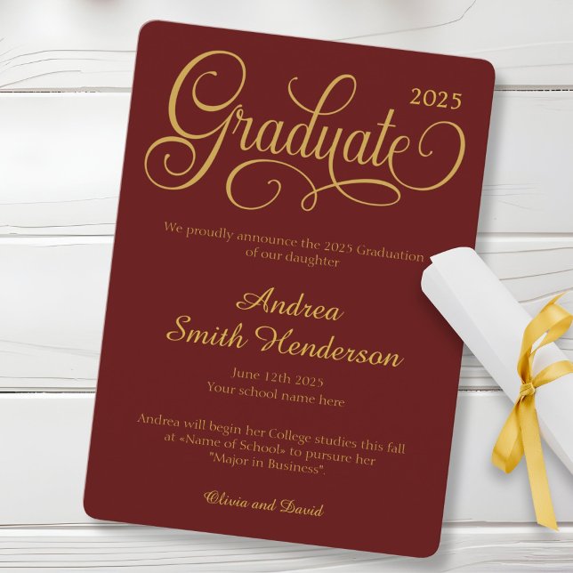 No Photo Elegant Typography Graduation Announcement (Creator Uploaded)