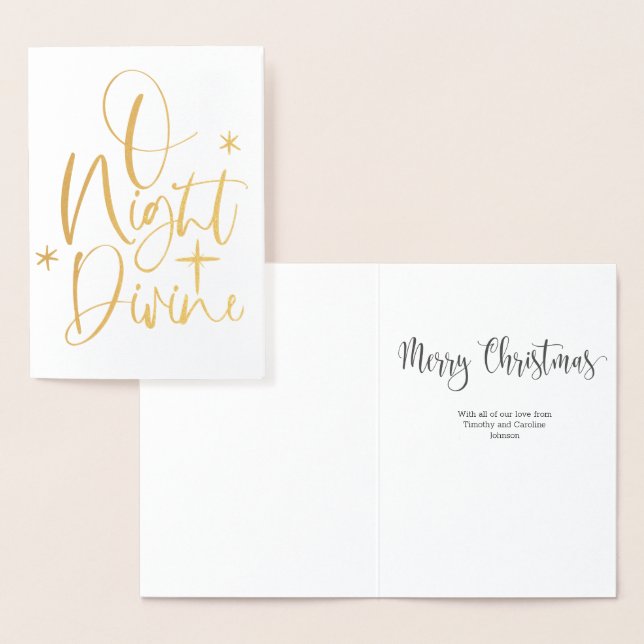 No Photo Foil Custom Religious Christmas Card (Display)