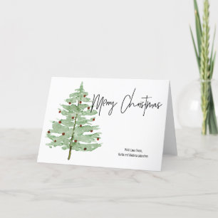No Photo Watercolor Christmas Tree Card